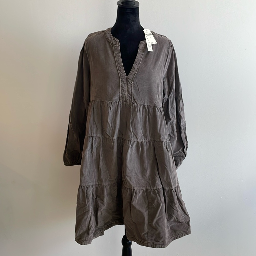 Anthropologie Pilcro Brown Fine Corduroy Dress.